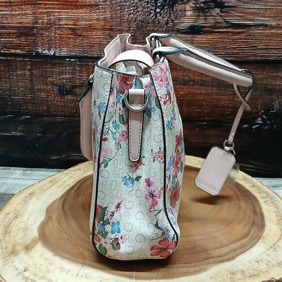 GUESS Bag Purse Handbag Satchel Floral Faux Leather NEW - Picture 4 of 14
